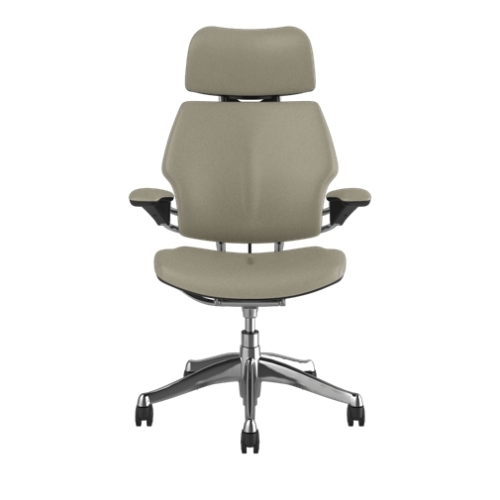 humanscale freedom chair in leather pebble