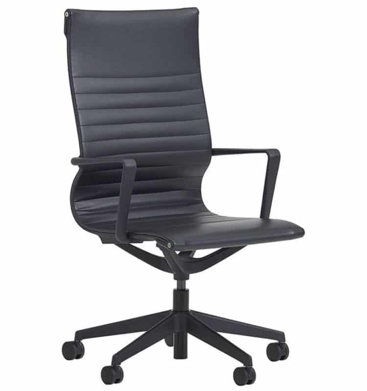 verco flux black faux leather chair high back