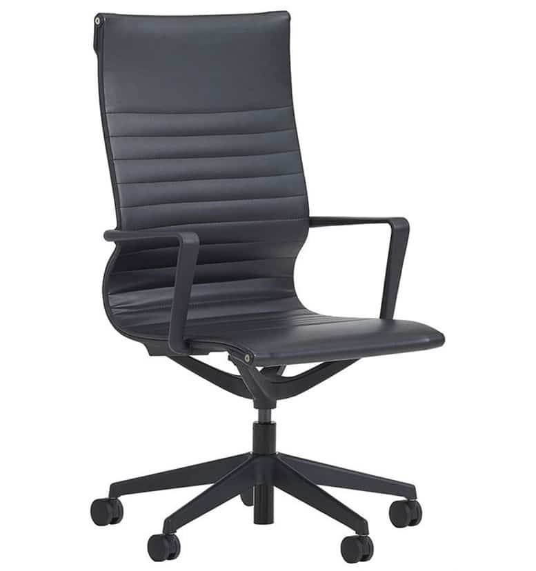 verco flux black faux leather chair high back