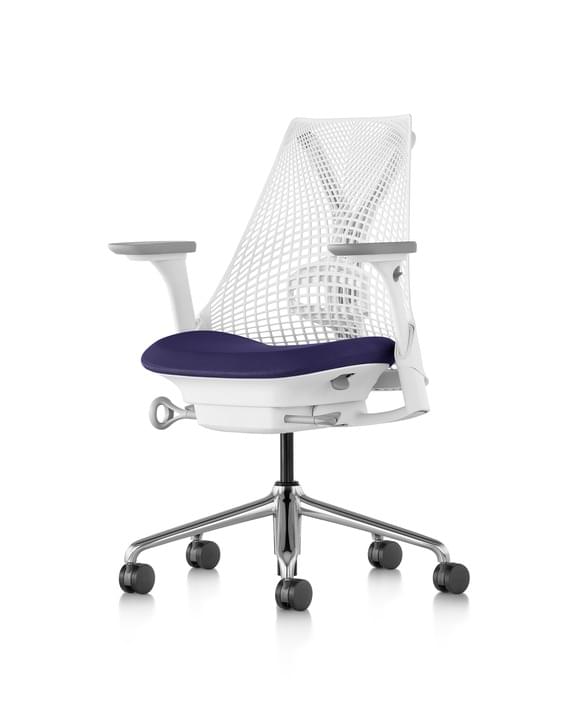 Herman Miller says blue seat white back
