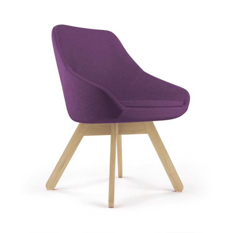 Viasit Calyx Contemporary Lounge Chair, Wooden Base