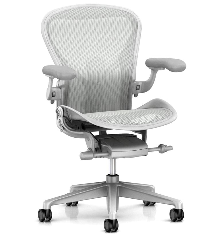 herman miller aeron mineral with satin aluminium base