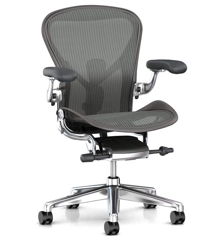 herman miller aeron carbon polished frame
