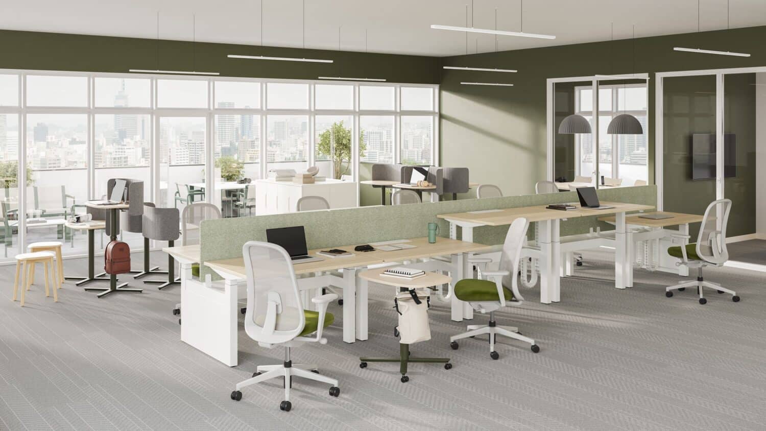 Office layout with a Herman Miller Passport work table