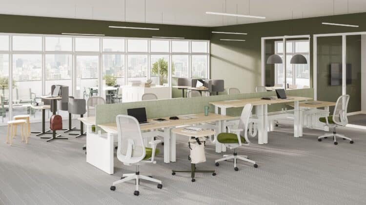 Office layout with a Herman Miller Passport work table