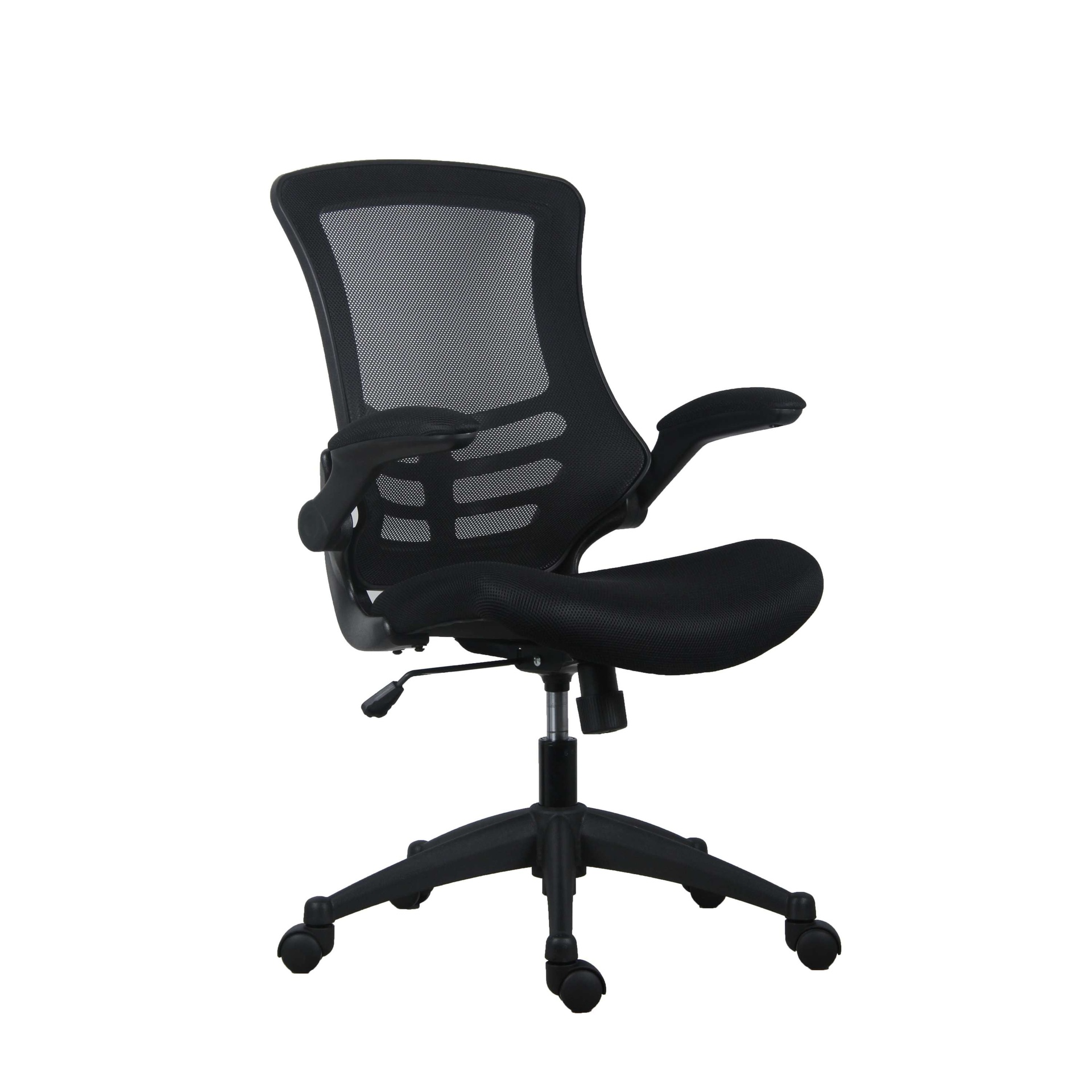 Marlos Mesh Back Office Chair with Folding Arms Black
