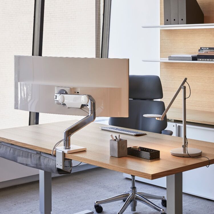 M10 Monitor Arm affixed to desk