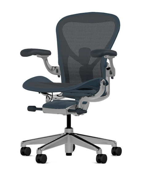 Herman Miller Aeron Nightfall Blue Size B Polished